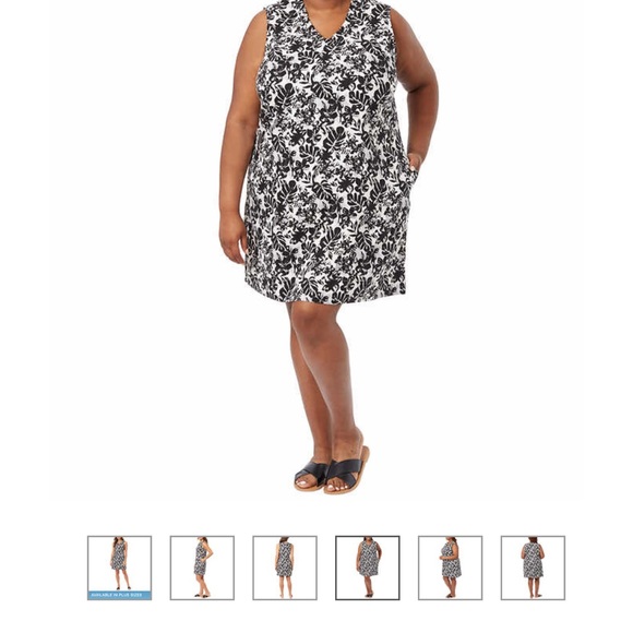 Briggs’ Ladies Ruffle Black & White V-Neck Linen Blend Dress Size Large - Picture 1 of 6